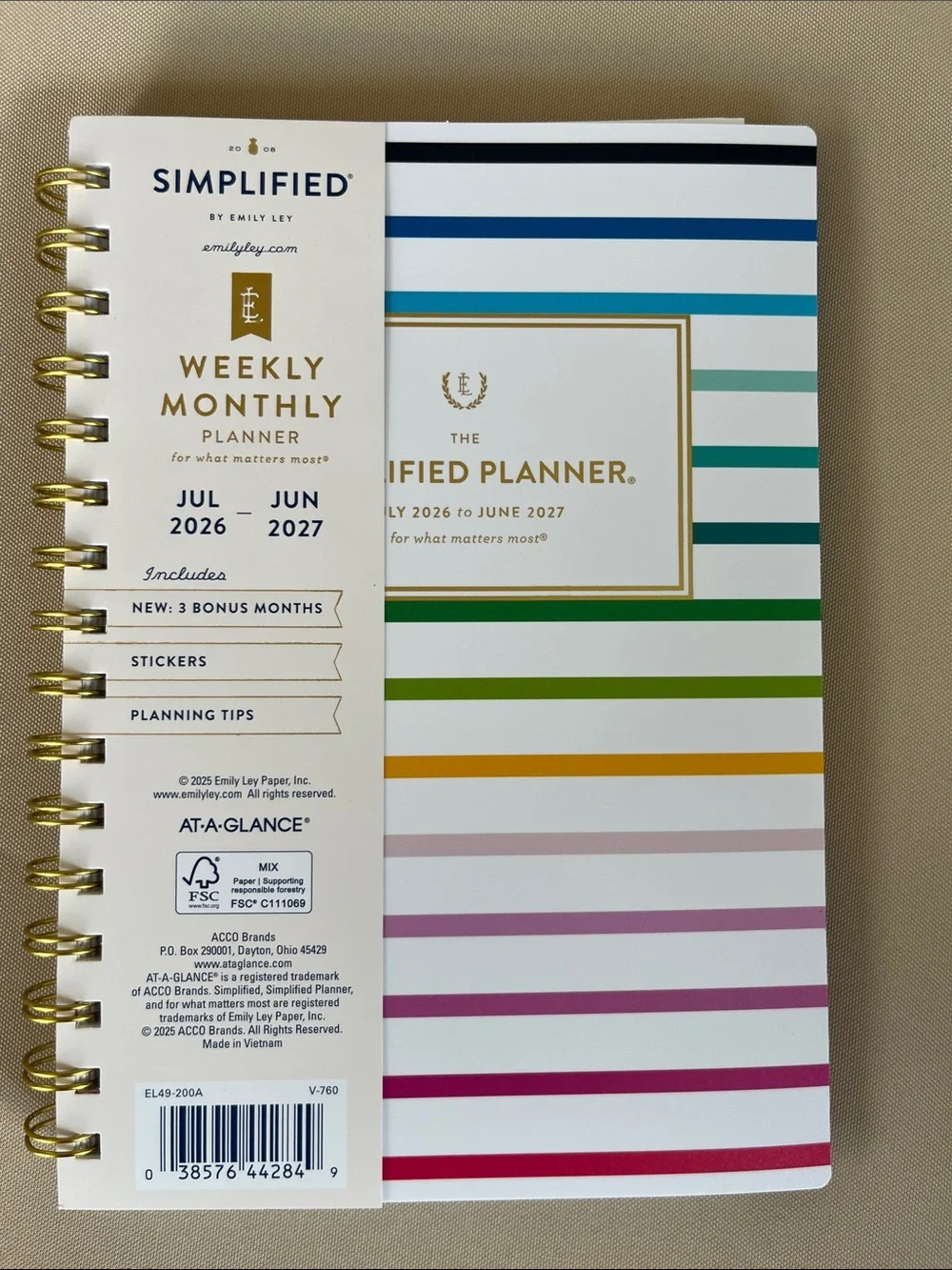 The Simplified Planner by Emily Ley 2026-2027 Weekly/Monthly Planner